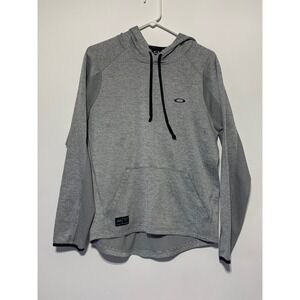 Oakley Men Size M Dawn Patrol Regular Fit Grey Striped Hoodie Top Stains